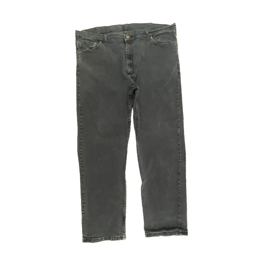 Wrangler Straight‎ Leg Men's size 42x30 Black Denim jeans